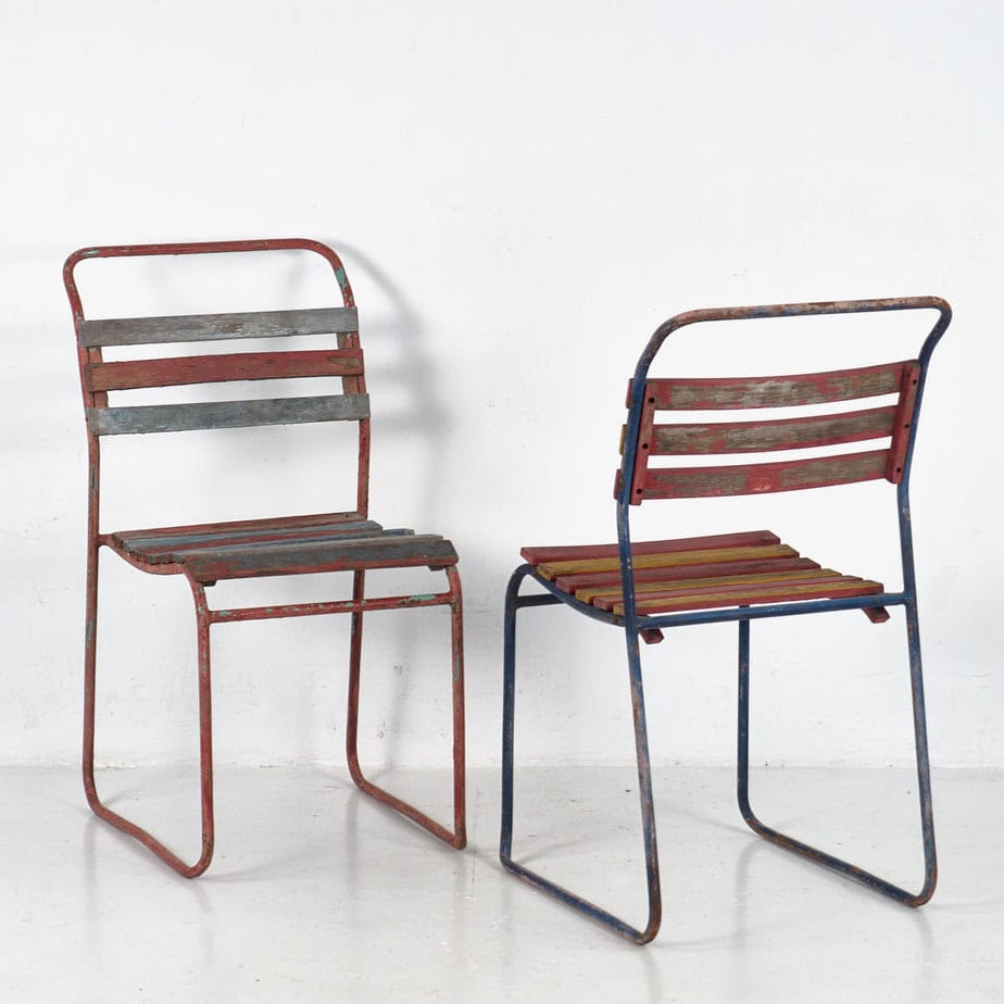 Sillas de jardín antiguas (c.1900). Conjunto de 4 piezas #6