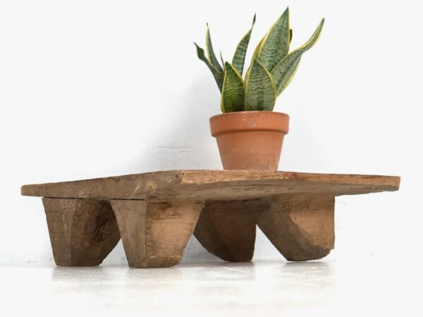 Mesa antigua cuadrada de madera maciza (c.1900) #9
