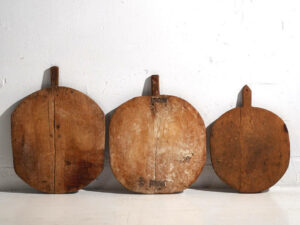 Tablas de cortar antiguas redondas (c.1920). Conjunto de 3 piezas #16