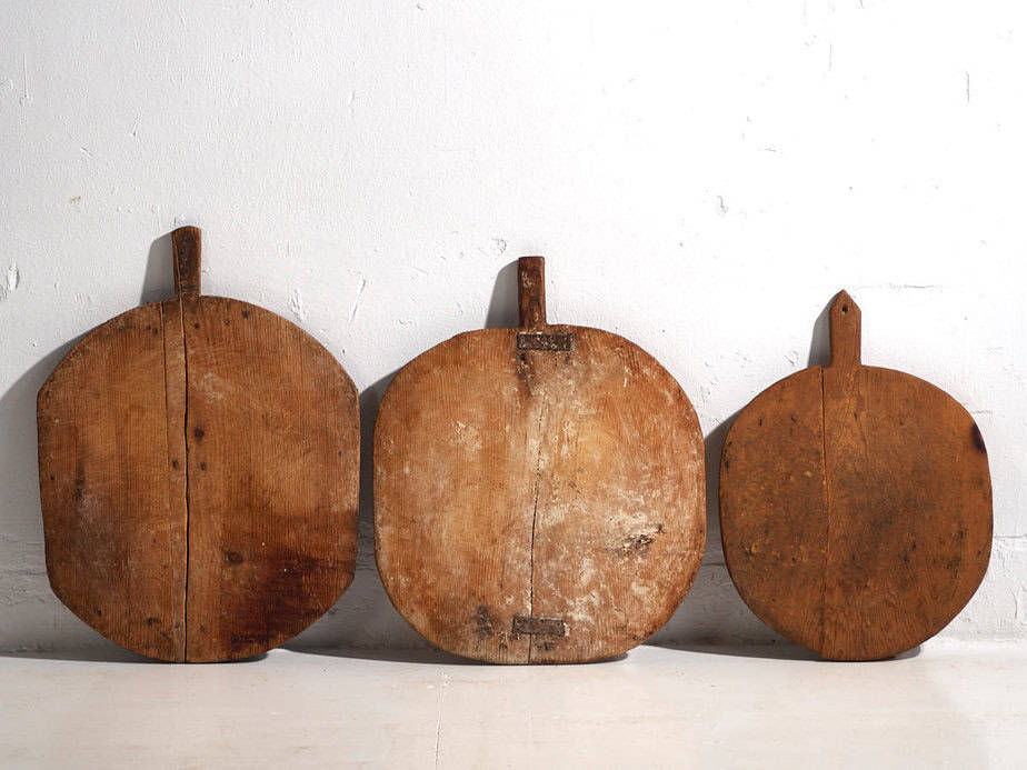 Tablas de cortar antiguas redondas (c.1920). Conjunto de 3 piezas #16