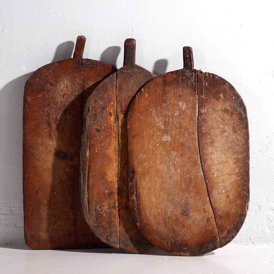 Anciennes planches à découper ovales (vers 1920). Ensemble de 3 pièces #20