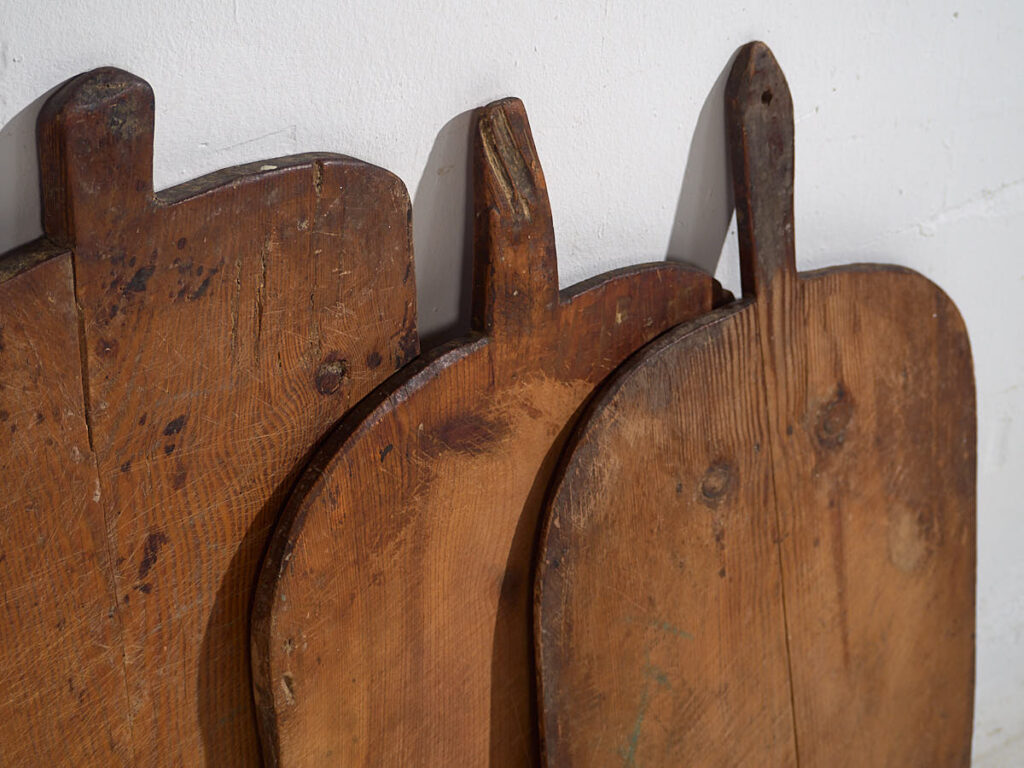 Tablas de cortar para quesos antiguas (c.1920). Conjunto de 3 piezas #25