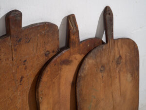 Tablas de cortar para quesos antiguas (c.1920). Conjunto de 3 piezas #25