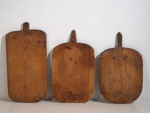 Tablas de cortar para quesos antiguas (c.1920). Conjunto de 3 piezas #25