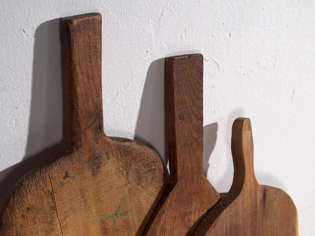 Tablas de cortar antiguas de forma ovalada (c.1920). Conjunto de 3 piezas #29