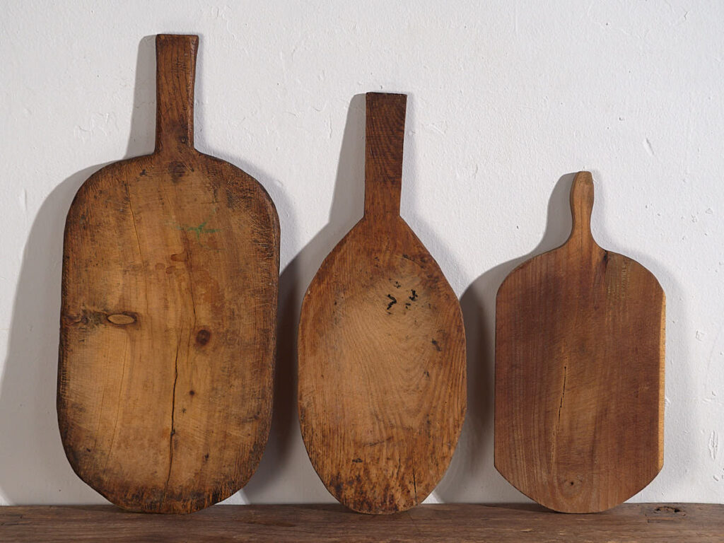Tablas de cortar antiguas de forma ovalada (c.1920). Conjunto de 3 piezas #29