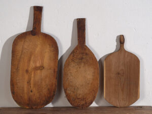 Tablas de cortar antiguas de forma ovalada (c.1920). Conjunto de 3 piezas #29