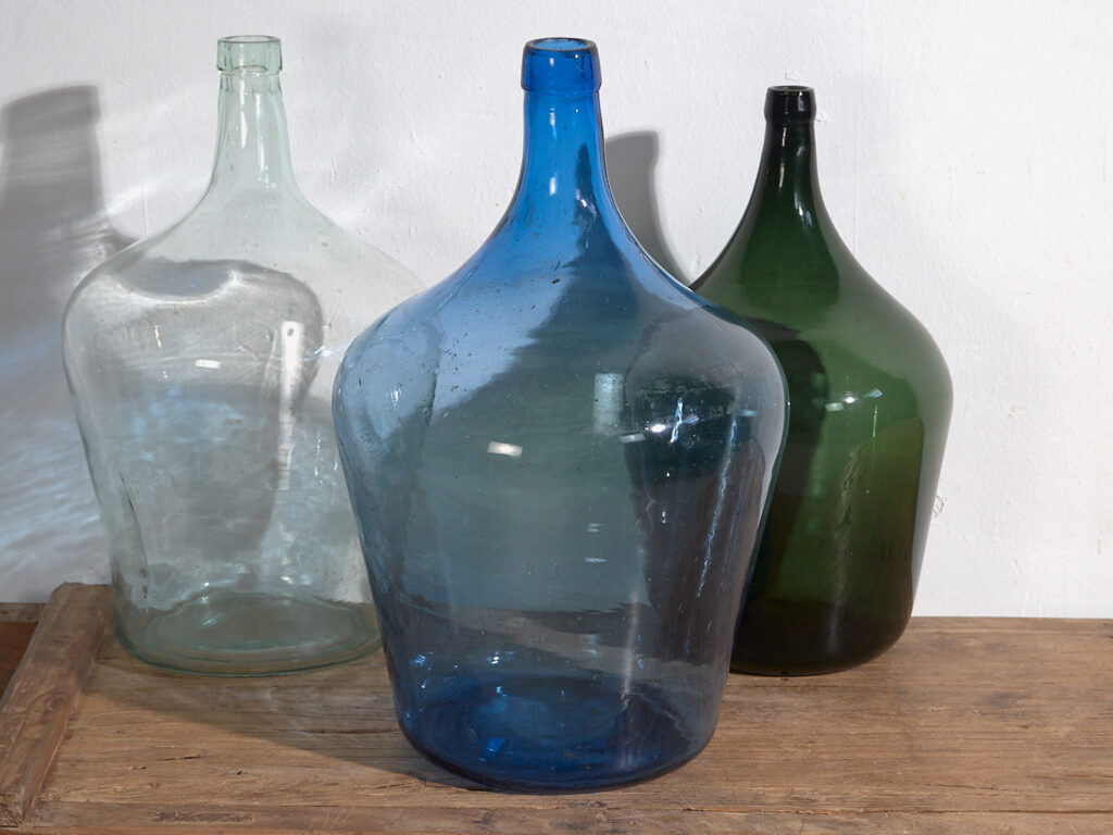 Damajuanas antiguas de vidrio (c.1920). Conjunto de 3 piezas #4