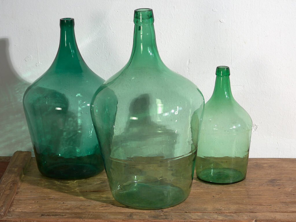 Antiguas damajuanas de color verde (c.1920). Conjunto de 3 piezas #6