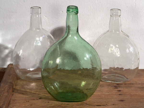 Antiguos floreros de vidrio (c.1920). Conjunto de 3 piezas #12