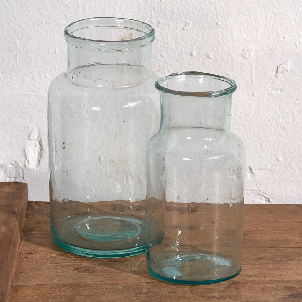 Frascos antiguos de color azul (c.1920). Conjunto de 2 piezas #18