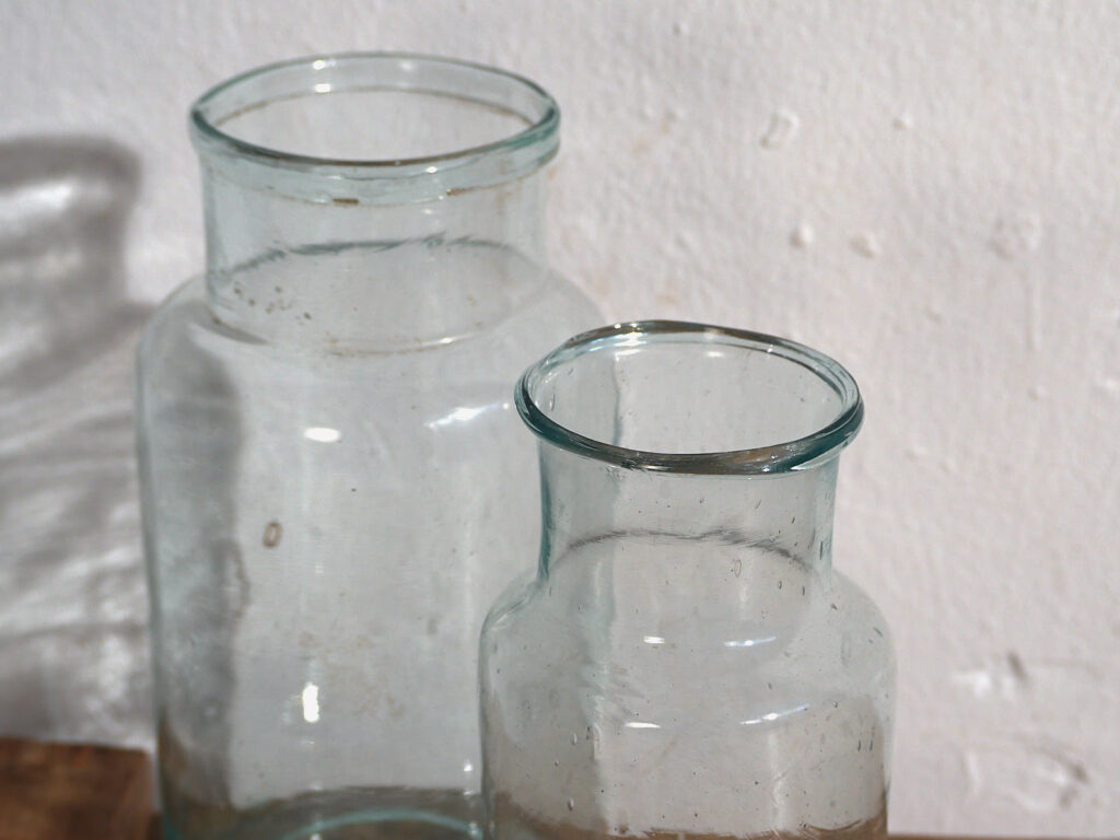 Frascos antiguos de color azul (c.1920). Conjunto de 2 piezas #18