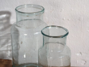 Frascos antiguos de color azul (c.1920). Conjunto de 2 piezas #18