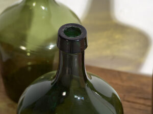 Damajuanas verdes antiguas (c.1920). Conjunto de 3 piezas #23