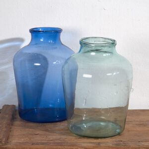 Jarrones antiguos de color azul (c.1920). Conjunto de 2 piezas #30