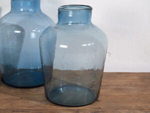 Frascos azules antiguos (c.1920). Conjunto de 2 piezas #31