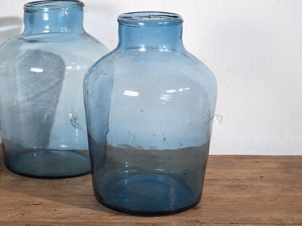 Frascos azules antiguos (c.1920). Conjunto de 2 piezas #31