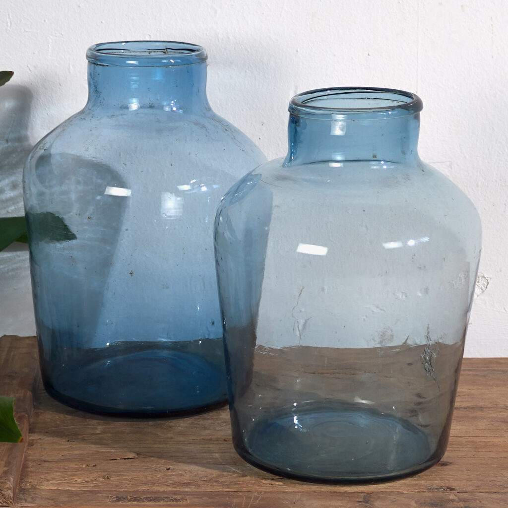 Frascos azules antiguos (c.1920). Conjunto de 2 piezas #31