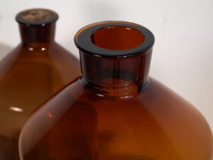 Botellas color ámbar antiguas (c.1920). Conjunto de 3 piezas #33