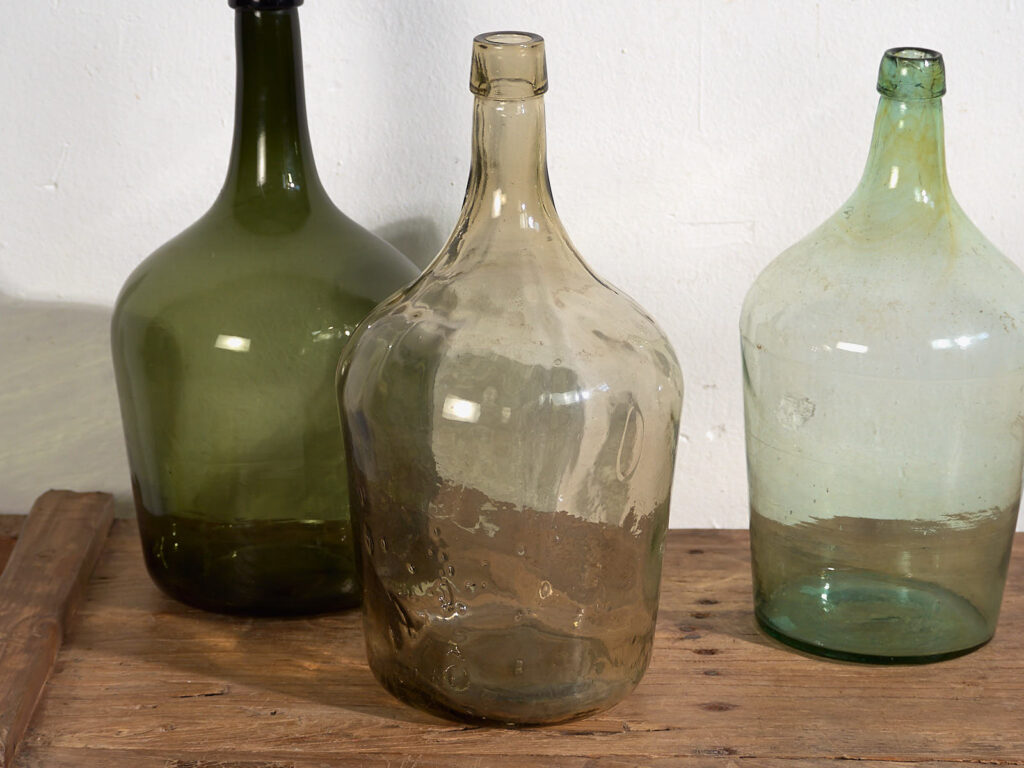 Damajuanas antiguas de vidrio (c.1920). Conjunto de 3 piezas #38