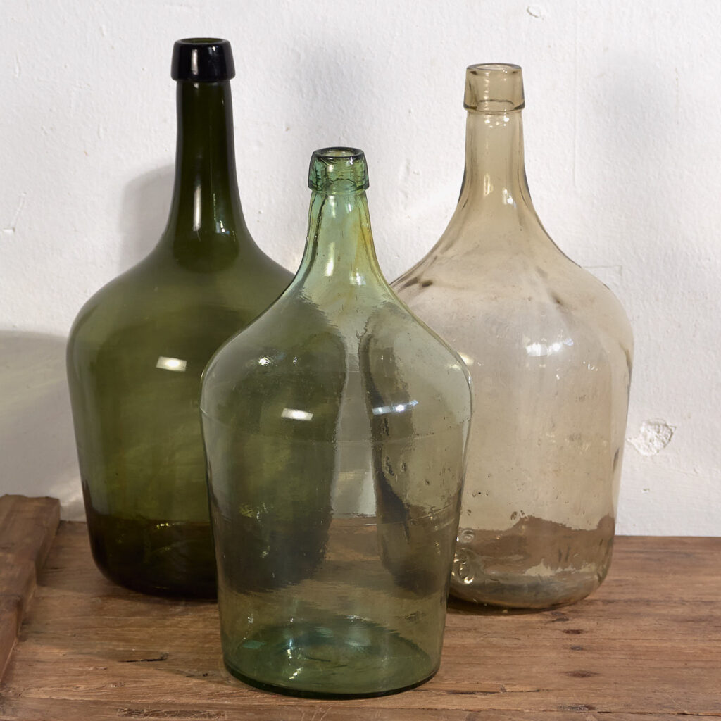 Damajuanas antiguas de vidrio (c.1920). Conjunto de 3 piezas #38