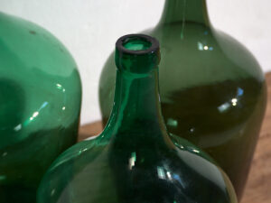 Damajuanas antiguas de color verde (c.1920). Conjunto de 3 piezas #44