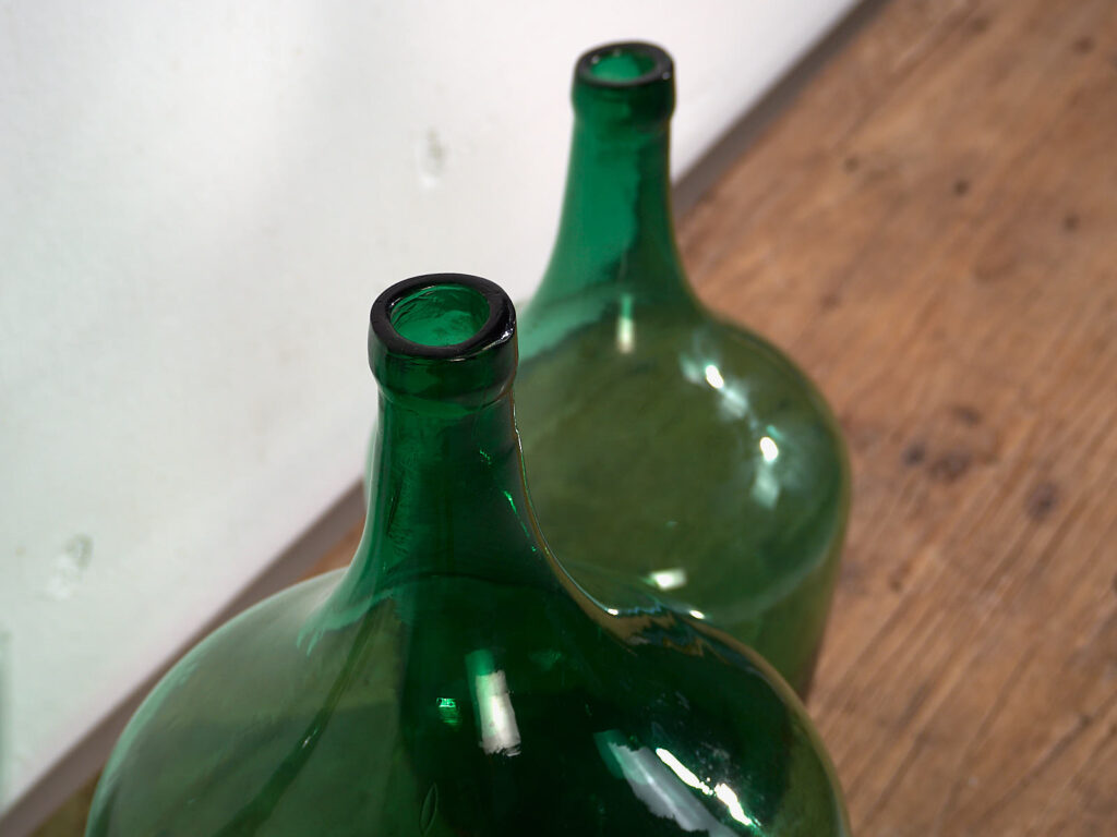 Damajuanas antiguas de color verde (c.1920). Conjunto de 3 piezas #44