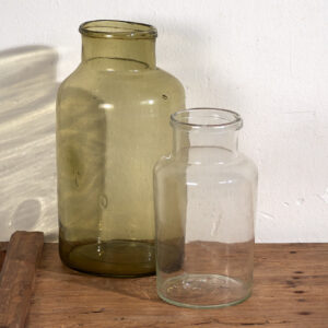 Frascos de vidrio antiguos (c.1920). Conjunto de 2 piezas #46