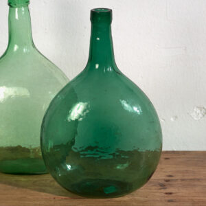 Damajuanas verdes antiguas (c.1920). Conjunto de 2 piezas #48