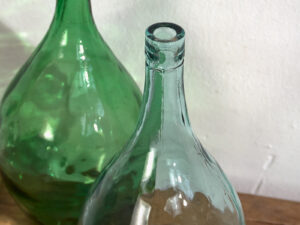 Floreros antiguos de vidrio (c.1920). Conjunto de 2 piezas #49