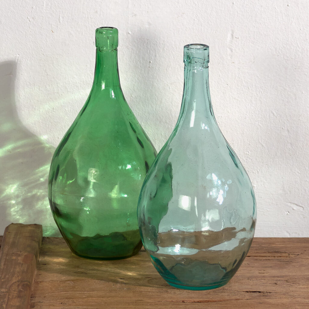 Floreros antiguos de vidrio (c.1920). Conjunto de 2 piezas #49