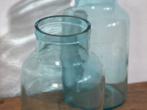 Antiguos frascos de color azul (c.1920). Conjunto de 2 piezas #51