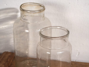 Antiguos jarrones de vidrio (c.1920). Conjunto de 2 piezas #52