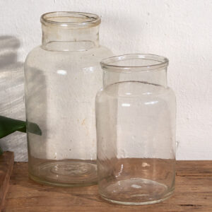 Antiguos jarrones de vidrio (c.1920). Conjunto de 2 piezas #52