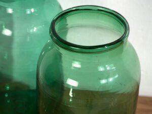 Jarrones verdes antiguos (c.1920). Conjunto de 2 piezas #53