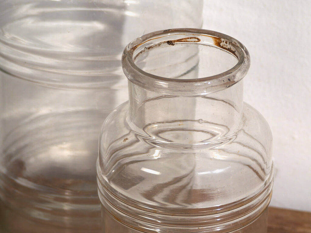 Frascos transparentes antiguos (c.1920). Conjunto de 2 piezas #55