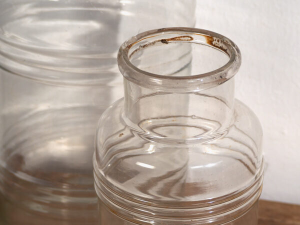 Frascos transparentes antiguos (c.1920). Conjunto de 2 piezas #55