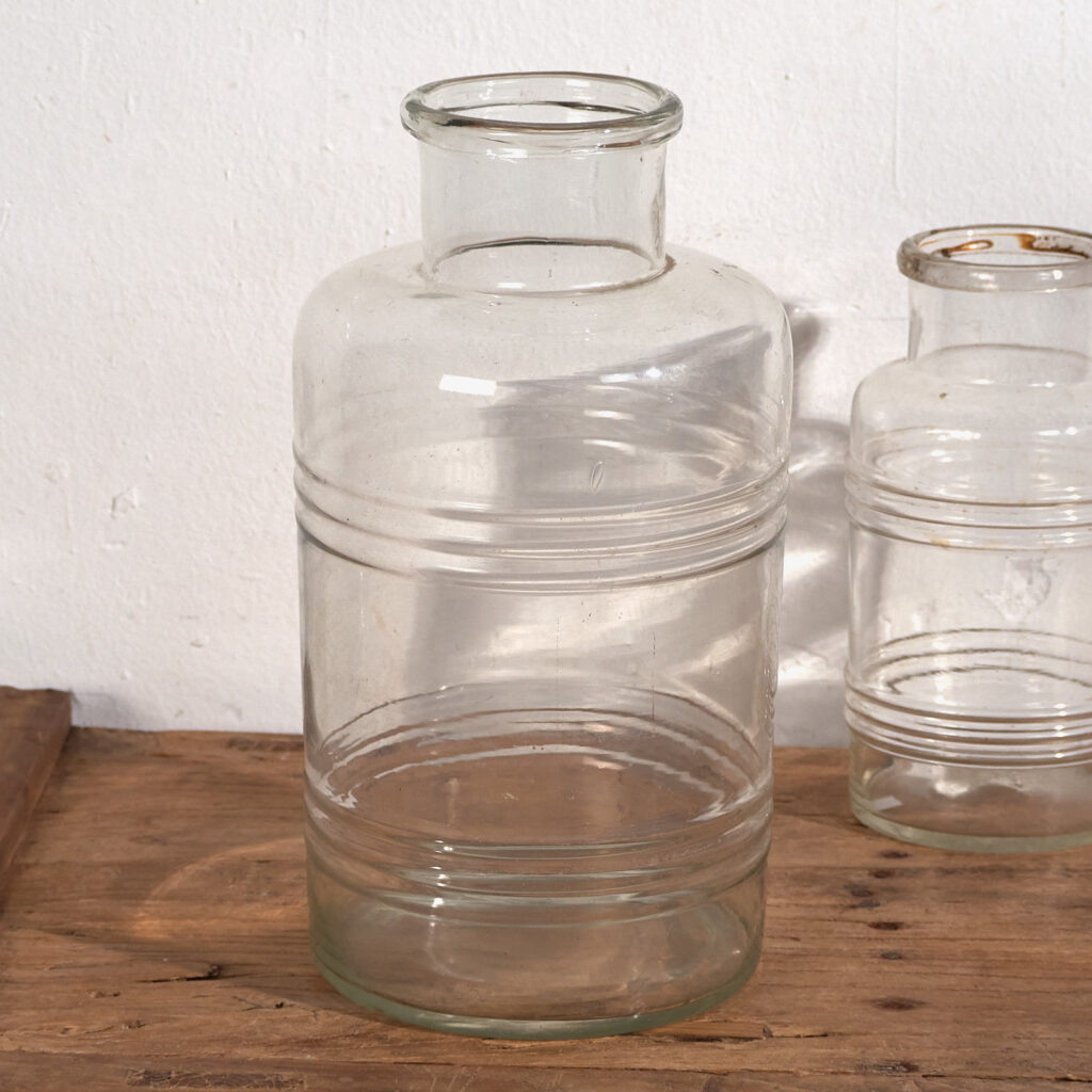 Frascos transparentes antiguos (c.1920). Conjunto de 2 piezas #55