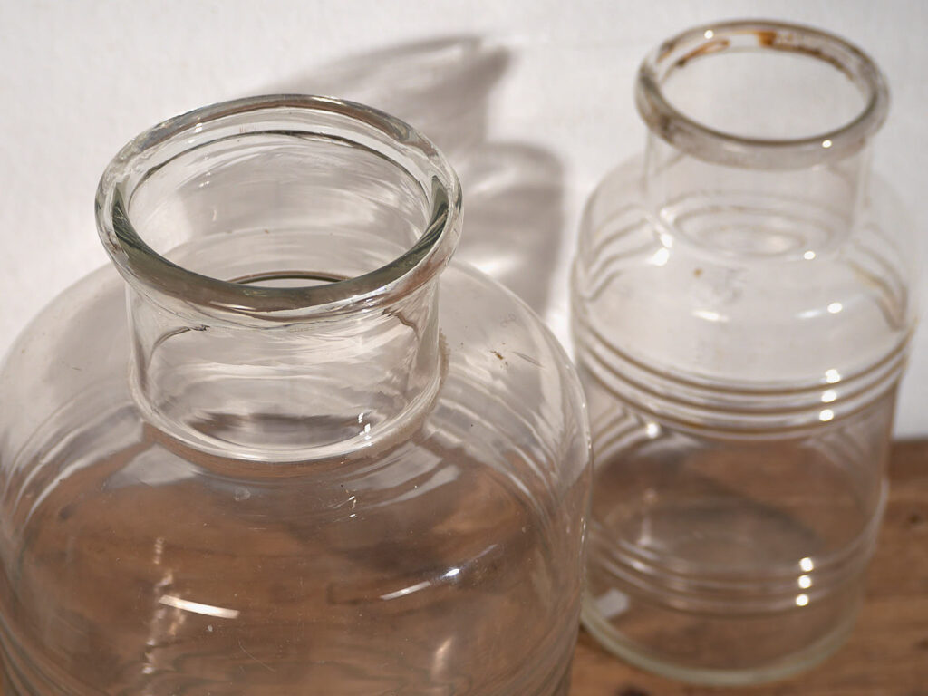 Frascos transparentes antiguos (c.1920). Conjunto de 2 piezas #55