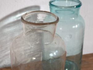 Frascos de vidrio antiguos (c.1920). Conjunto de 2 piezas #57