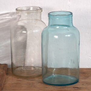 Botellas transparentes antiguas (c.1920). Conjunto de 2 piezas #58