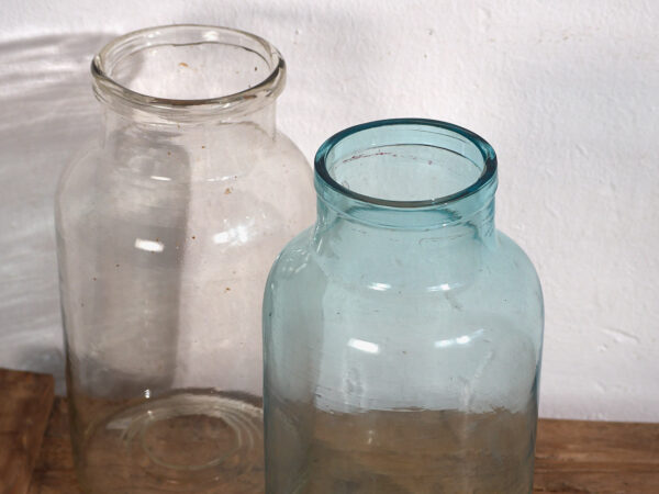 Botellas transparentes antiguas (c.1920). Conjunto de 2 piezas #58