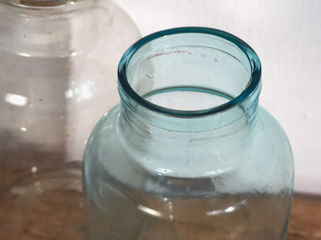 Botellas transparentes antiguas (c.1920). Conjunto de 2 piezas #58