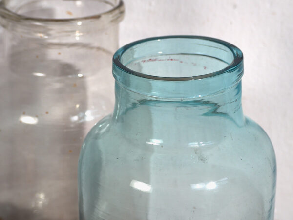 Botellas transparentes antiguas (c.1920). Conjunto de 2 piezas #58