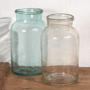 Antiguos frascos de vidrio (c.1920). Conjunto de 2 piezas #59
