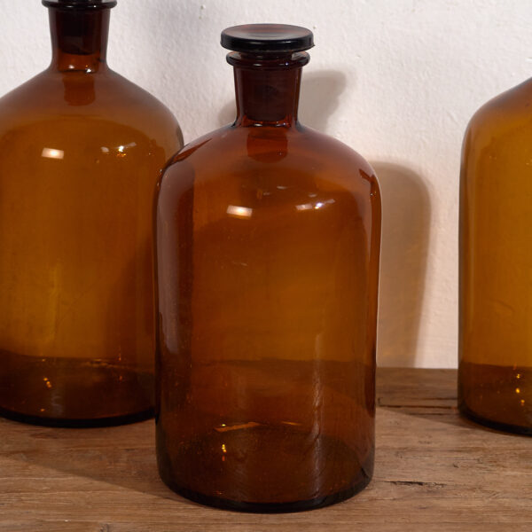 Frascos de vidrio antiguos (c.1920). Conjunto de 3 piezas #60
