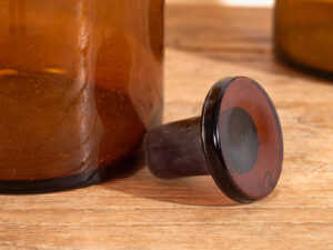 Frascos de vidrio antiguos (c.1920). Conjunto de 3 piezas #60