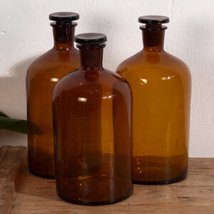 Frascos de vidrio antiguos (c.1920). Conjunto de 3 piezas #60