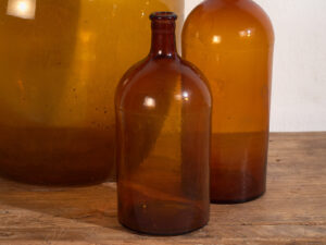 Botellas antiguas color ámbar (c.1920). Conjunto de 3 piezas #64