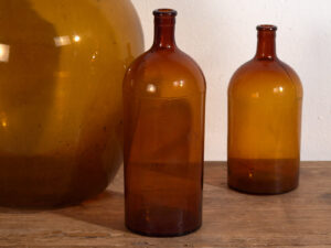 Botellas antiguas color ámbar (c.1920). Conjunto de 3 piezas #64